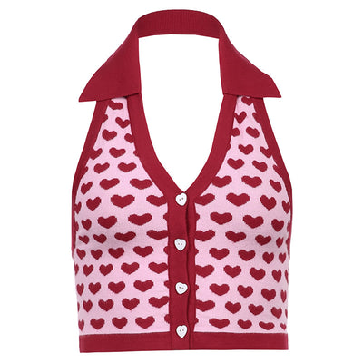 Chaleco de Punto Lana con Cuello Polo Corto para Mujer - Image 8