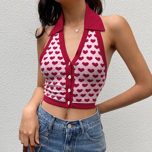 Chaleco de Punto Lana con Cuello Polo Corto para Mujer - Image 10