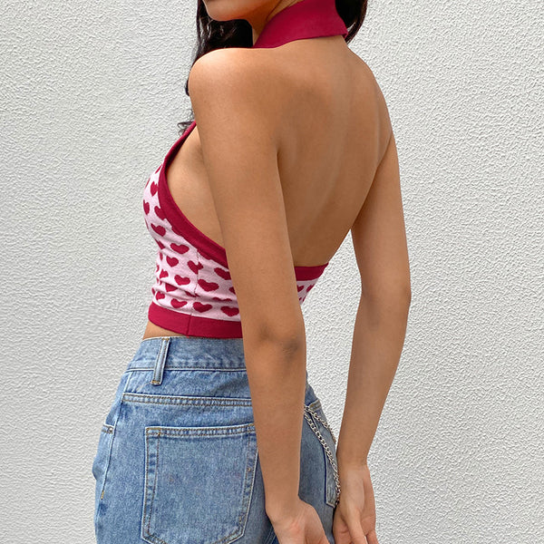 Chaleco de Punto Lana con Cuello Polo Corto para Mujer