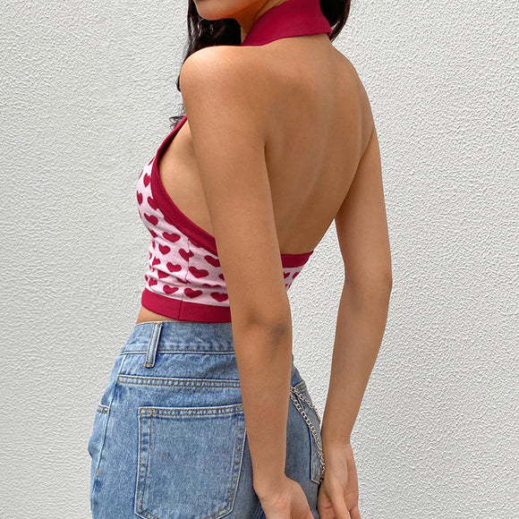 Chaleco de Punto Lana con Cuello Polo Corto para Mujer