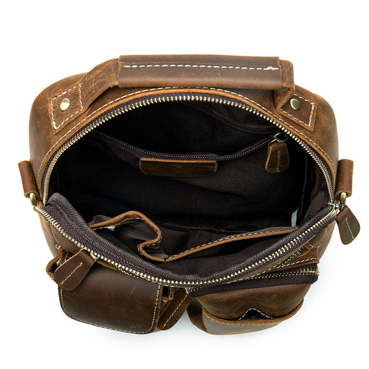 Bolsa Mensajera de Cuero para Hombre Estilo Retro - Piel de Vaca Premium Crazy Horse - Image 9