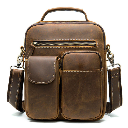 Bolsa Mensajera de Cuero para Hombre Estilo Retro - Piel de Vaca Premium Crazy Horse - Image 8