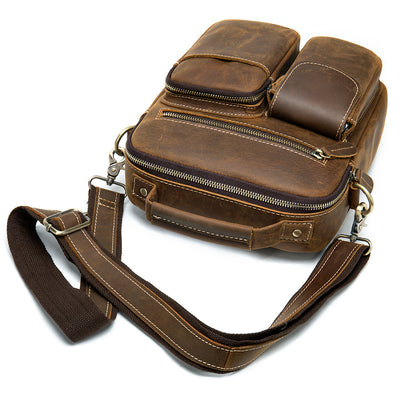 Bolsa Mensajera de Cuero para Hombre Estilo Retro - Piel de Vaca Premium Crazy Horse - Image 4