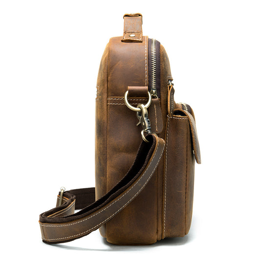 Bolsa Mensajera de Cuero para Hombre Estilo Retro - Piel de Vaca Premium Crazy Horse - Image 3