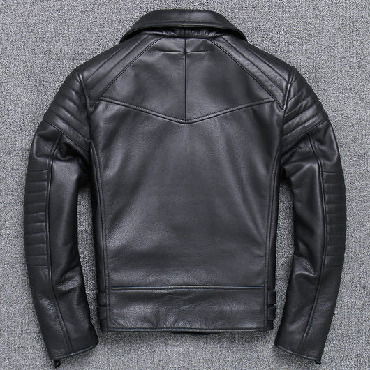 Chaqueta de Cuero para Hombre con Cierre Diagonal - Image 10