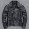 Chaqueta de Cuero para Hombre con Cierre Diagonal