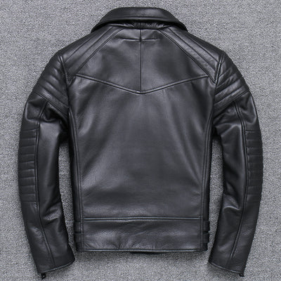Chaqueta de Cuero para Hombre con Cierre Diagonal - Image 4