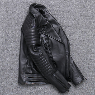 Chaqueta de Cuero para Hombre con Cierre Diagonal - Image 6