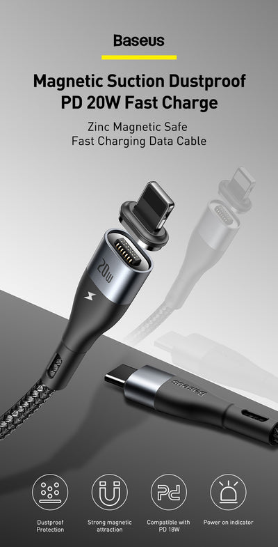 Cable de Carga Magnético Baseus para iPhone 12 - Carga Rápida PD 20W - Image 4