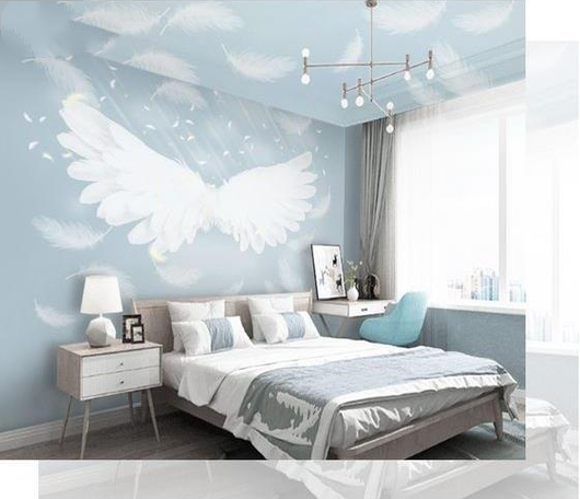 Papel Tapiz Alas de Ángel Estilo Instagram para Restaurantes y Cafés - Image 3