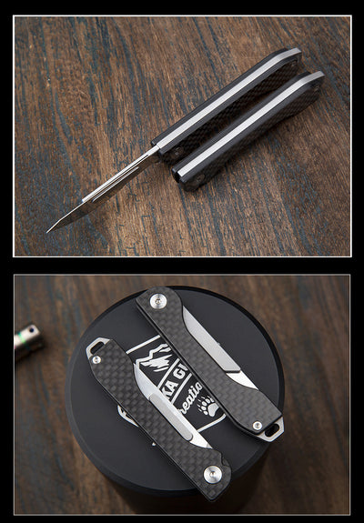 Cuchillo de Fibra de Carbono Multiusos Plegable con Grabado - Navaja de Precisión para Exterior - Image 10