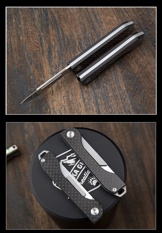 Cuchillo de Fibra de Carbono Multiusos Plegable con Grabado - Navaja de Precisión para Exterior - Image 10
