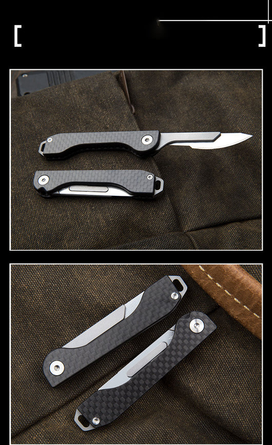 Cuchillo de Fibra de Carbono Multiusos Plegable con Grabado - Navaja de Precisión para Exterior - Image 9