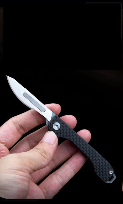 Cuchillo de Fibra de Carbono Multiusos Plegable con Grabado - Navaja de Precisión para Exterior - Image 6