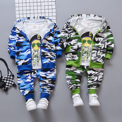 Conjunto de Tres Piezas Camuflaje con Diseño Infantil - Image 8