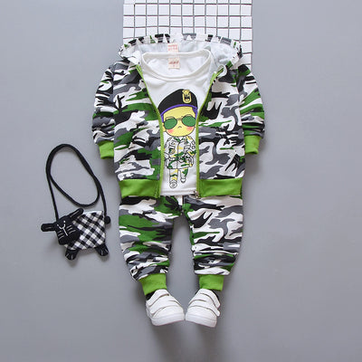Conjunto de Tres Piezas Camuflaje con Diseño Infantil - Image 4