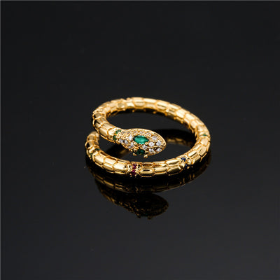 Anillo Serpiente Dorado Ajustable con Circonia Cúbica Brillante para Mujer - Image 7
