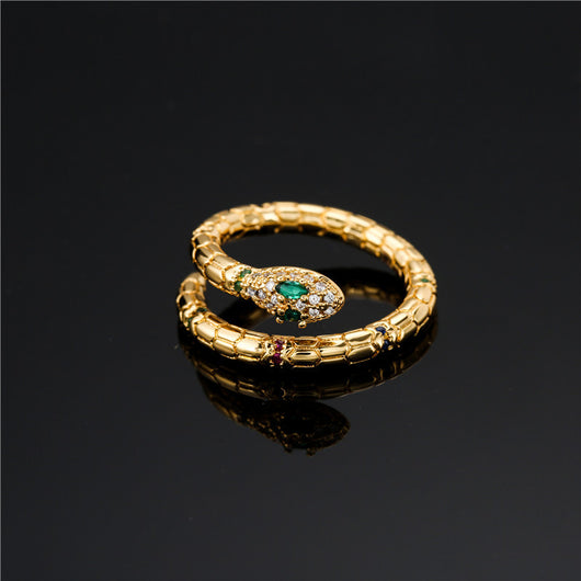 Anillo Serpiente Dorado Ajustable con Circonia Cúbica Brillante para Mujer - Image 7