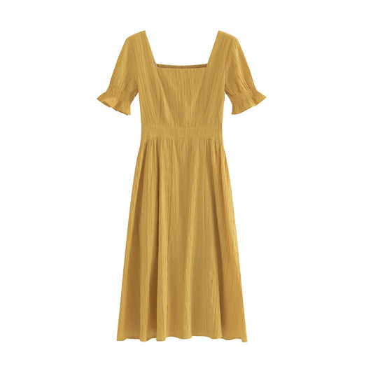 Vestido Retro Francés Campanilla Primavera Sobre la Rodilla con Cintura Definida