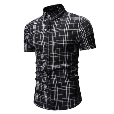 Camisa Casual de Cuadros para Hombre - Manga Corta - Image 7