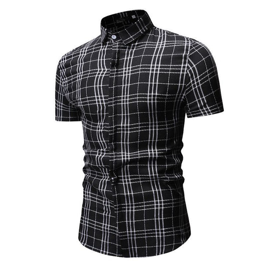 Camisa Casual de Cuadros para Hombre - Manga Corta - Image 7