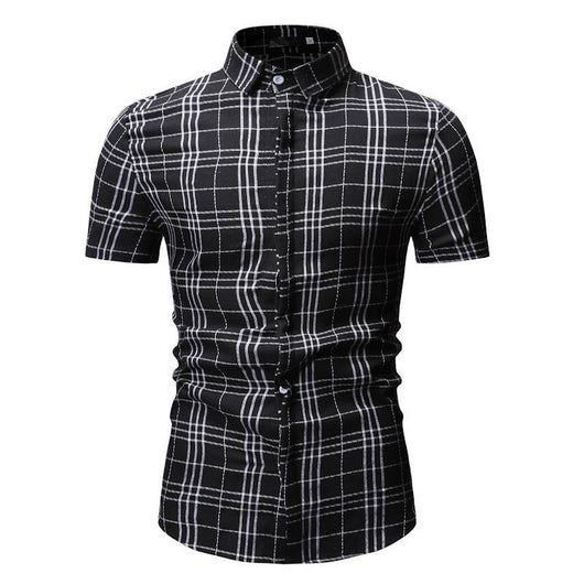 Camisa Casual de Cuadros para Hombre - Manga Corta - Image 9