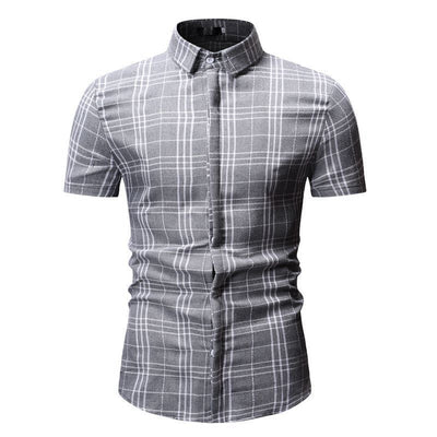 Camisa Casual de Cuadros para Hombre - Manga Corta - Image 11