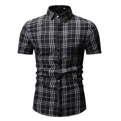Camisa Casual de Cuadros para Hombre - Manga Corta - Image 4