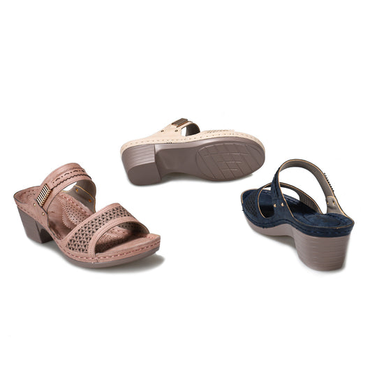 Pantuflas Mujer Talla Grande con Tacón Grueso Hueco Estilo Europeo Americano - Image 2