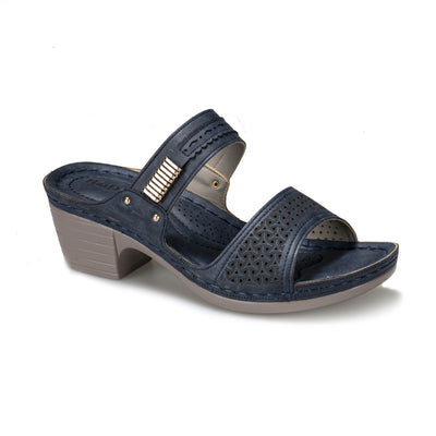 Pantuflas Mujer Talla Grande con Tacón Grueso Hueco Estilo Europeo Americano