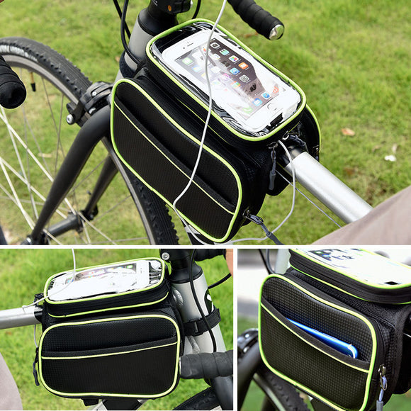 Bolsa Frontal para Cuadro de Bicicleta - Portacelular y Accesorios para Ciclismo