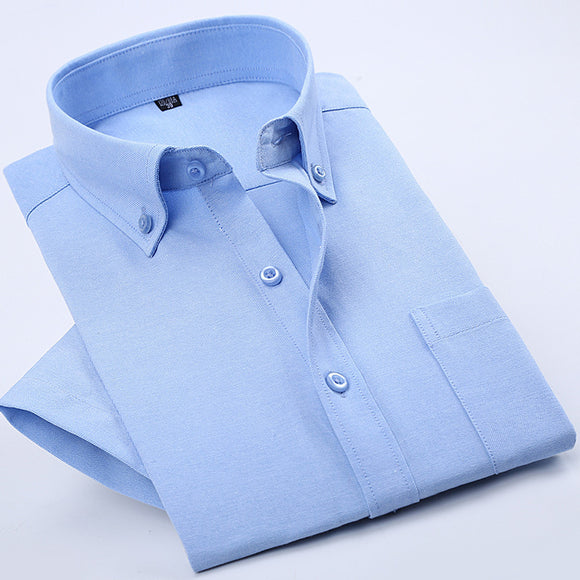 Camisa Oxford Ejecutiva de Verano para Hombre - Sin Planchado y Antiarrugas