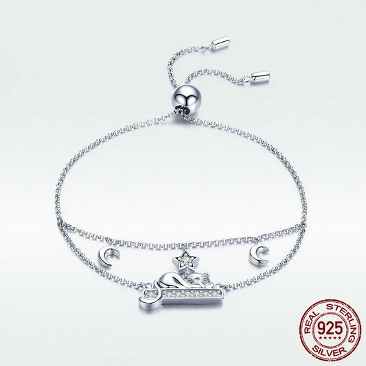 Pulsera Gato Plata 925 Personalizada - Joya de Moda