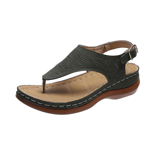 Sandalias Cuña Mujer - Chanclas Cómodas Color Sólido - Image 17