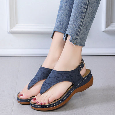 Sandalias Cuña Mujer - Chanclas Cómodas Color Sólido - Image 7