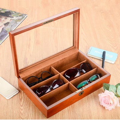 Estuche de Madera Estilo Europeo para Gafas con Cerradura de Seguridad - Image 2