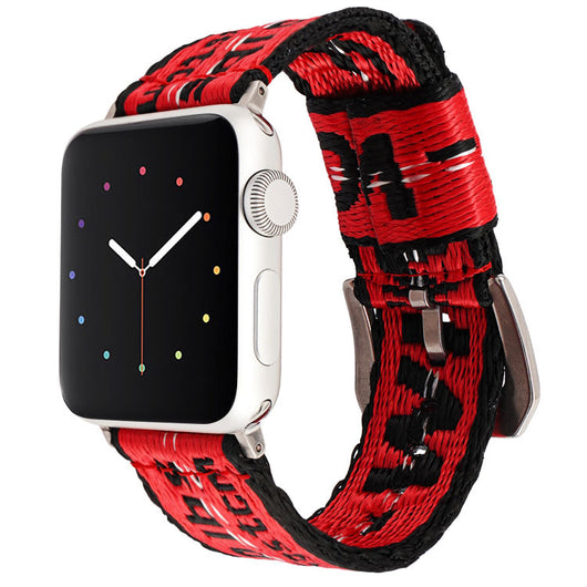 Correa Tejida Nylon Compatible con Apple Watch 6ta Generación - Blanco Hueso - Image 4