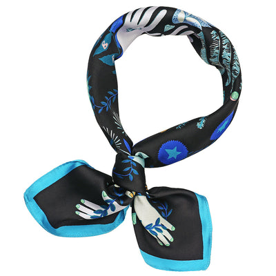 Pañuelo de Seda Estampado Selva Tropical Cuadrado Pequeño - Image 6