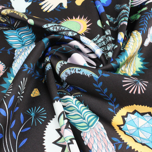Pañuelo de Seda Estampado Selva Tropical Cuadrado Pequeño - Image 7