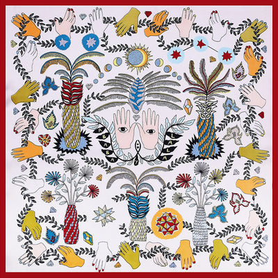 Pañuelo de Seda Estampado Selva Tropical Cuadrado Pequeño - Image 10