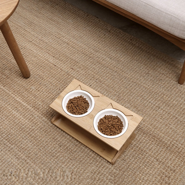 Comedero Cerámico para Gatos con Soporte Elevado