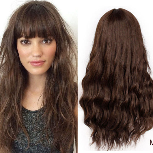 Peluca Rizada Larga de Color Liso - Cabello Europeo Americano para Mujeres - Image 9