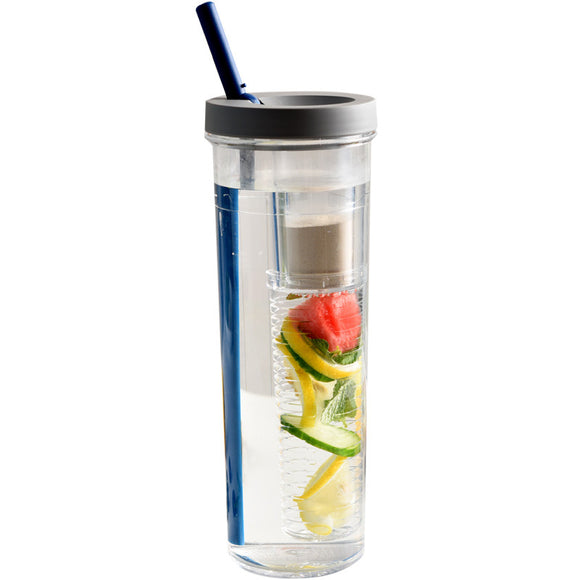 Botella Infusora de Agua con Frutas - Botella Deportiva Reutilizable para Limón y Jugos