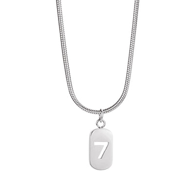 Collar Colgante Número de la Suerte 7 para Mujeres en Acero Inoxidable Dorado - Image 2