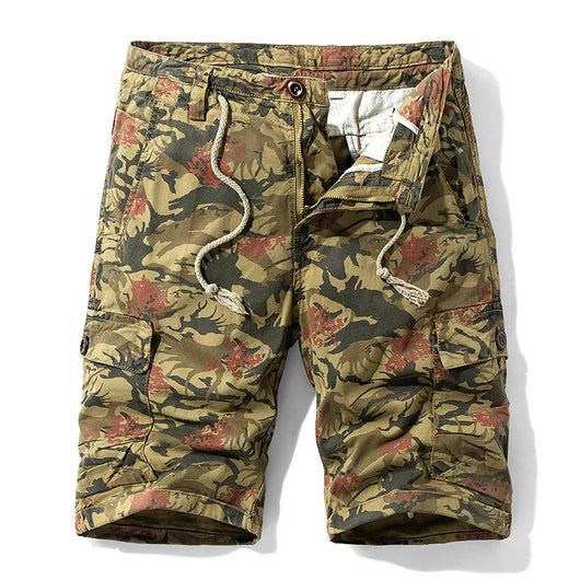 Pantalones Cargo Sueltos Camuflaje con Cinco Bolsillos y Pierna Recta