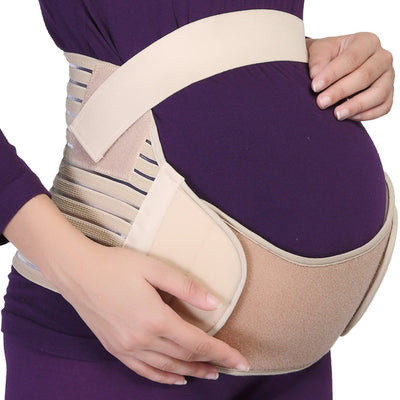 Pink adjustable maternity support belt on a pregnant woman, designed for stomach lift and comfort. - Image 11