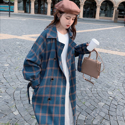 Chaqueta Cuadros Larga Suelta y Ligera - Abrigo Elegante Oversize - Image 10
