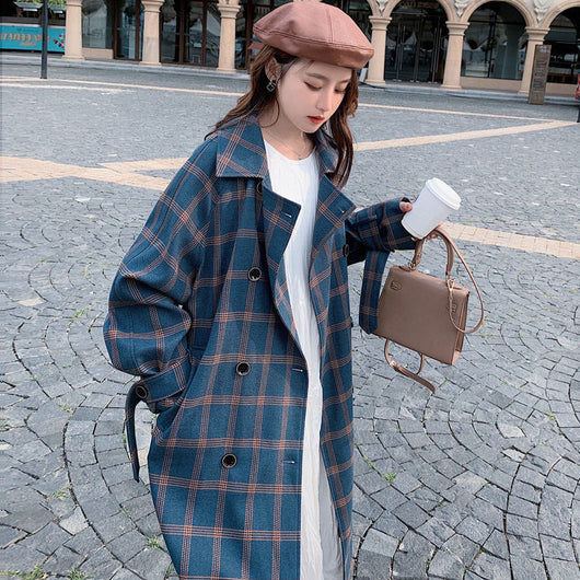 Chaqueta Cuadros Larga Suelta y Ligera - Abrigo Elegante Oversize - Image 10