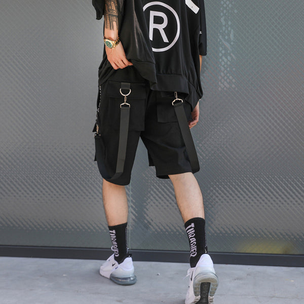 Pantalones Cortos Cargo Hip-Hop para Hombre - Estilo Urbano Multibolsillos