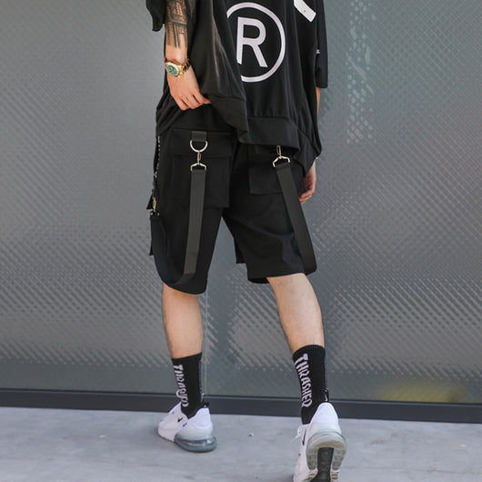 Pantalones Cortos Cargo Hip-Hop para Hombre - Estilo Urbano Multibolsillos - Image 2